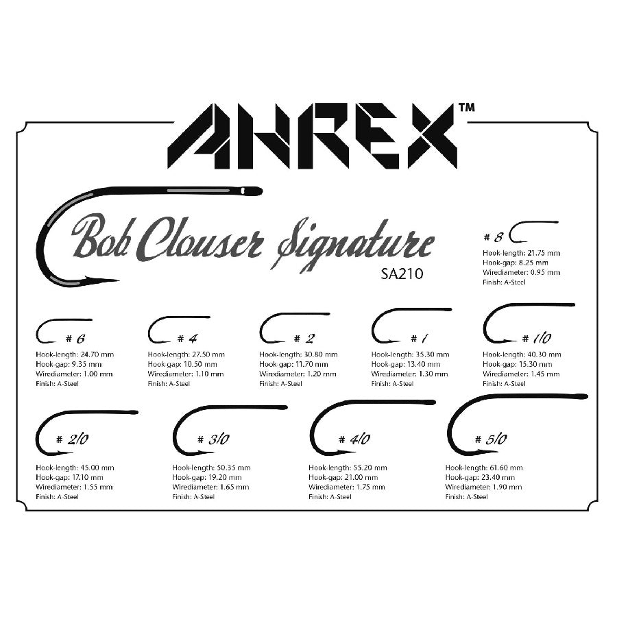 Ahrex SA220 Saltwater Fly Tying Hooks – Streamer Small Barb, Chemically Sharpened – 10 Pack (Sizes 1/0, 2, 4, 6, 8)