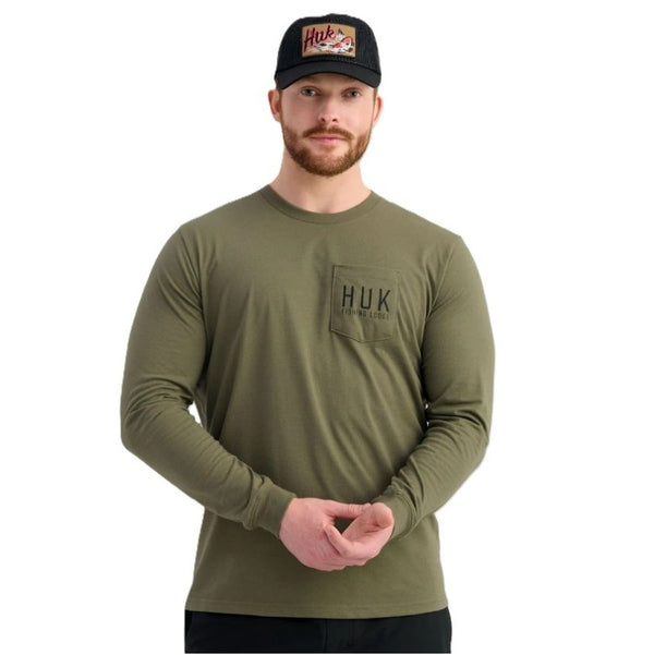 Huk Men's Lodge Long Sleeved Pocket Tee