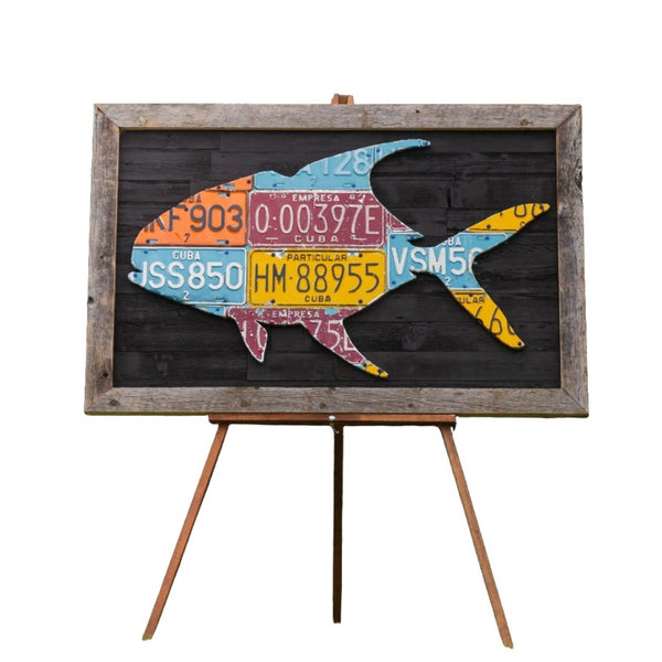 Cody's Fish Art Cuba Permit License Plate Art - Framed