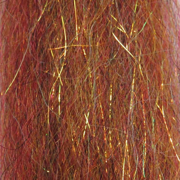 UV sunset frenzy color close-up image of Just Add H2O Steve Farrar's Flash Blend fly tying material.