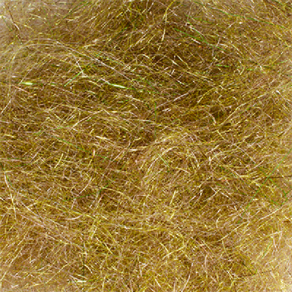 Close-up of bronze peacock MFC Arizona Mega Simi Seal Dubbing fly tying material.