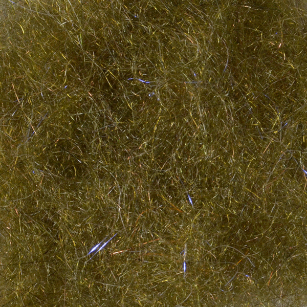 Close-up of dirty olive MFC Arizona Mega Simi Seal Dubbing fly tying material.