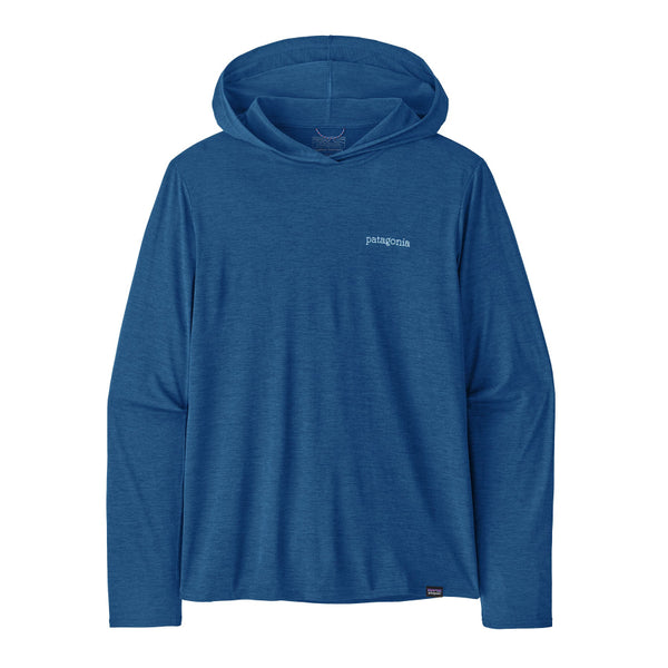 Clement blue Patagonia Men's Cap Cool Daily Hoody on a white background.