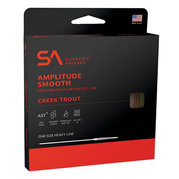 Packaging of Scientific Anglers Amplitude Smooth Creek Trout Floating Fly Line on a white background.