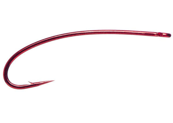 Daiichi 1273 - Curved Shank Nymph Hook - Red