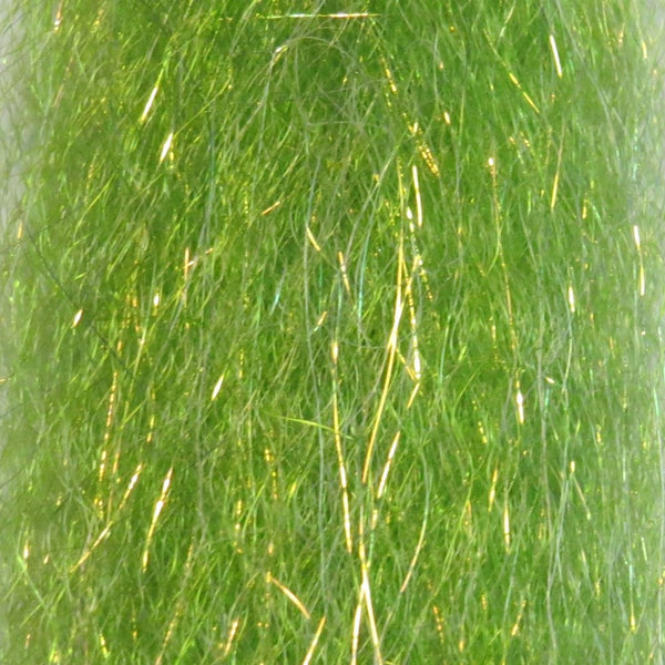 Chartreuse mottled color close-up image of Just Add H2O Steve Farrar's Flash Blend fly tying material.