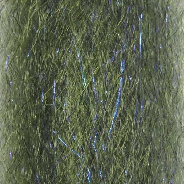 Peacock color close-up image of Just Add H2O Steve Farrar's Flash Blend fly tying material.