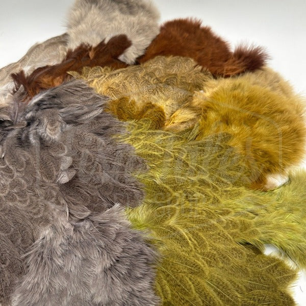 Whiting Farms Brahma Hen Soft Hackle Saddle with Chickabou Patch