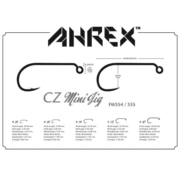 Ahrex FW555 CZ Mini Jig Barbless Hook
