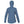 back view of a quiet harbor blue huk fishing womens rover rain jacket on a white background