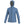 front view of a quiet harbor blue huk fishing womens rover rain jacket on a white background