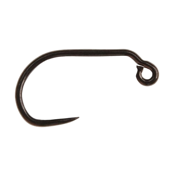 A single Ahrex FW551 Mini Jig Barbless Hook with a black nickel finish.