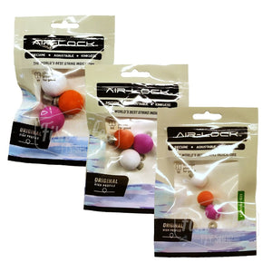 3 packages of Airlock Strike Indicators in multicolor options on a white background.