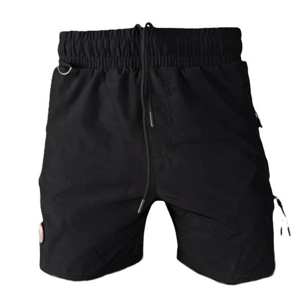 Black Backcountry Skinz Men's Voltz Technical Shorts on a white background.