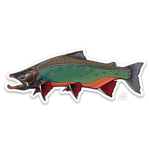 Casey Underwood arctic char decal on a white background.