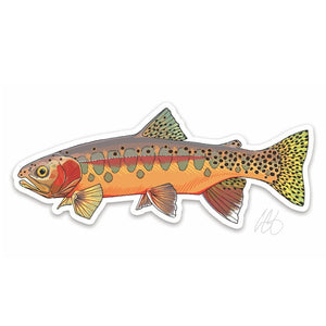 Casey Underwood golden trout decal on a white background.