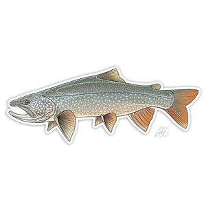 Casey Underwood lake trout decal on a white background.