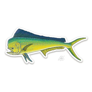 Casey Underwood mahi mahi decal on a white background.