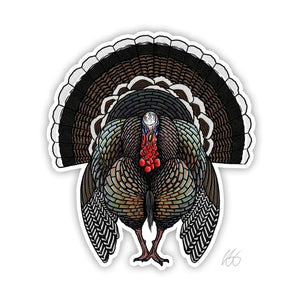 Casey Underwood Marriam's wild turkey decal on a white background.