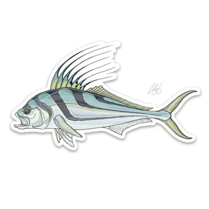 Casey Underwood roosterfish decal on a white background.