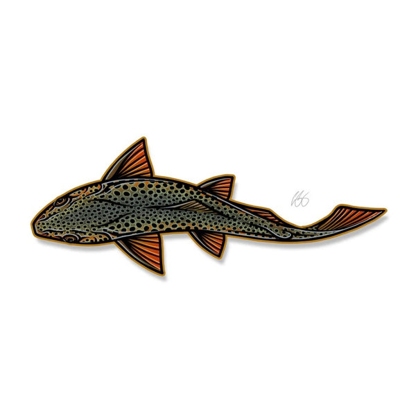 Casey Underwood Swimming Brown Trout Decal