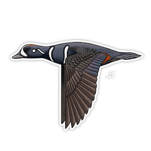 Casey Underwood wood duck decal on a white background.