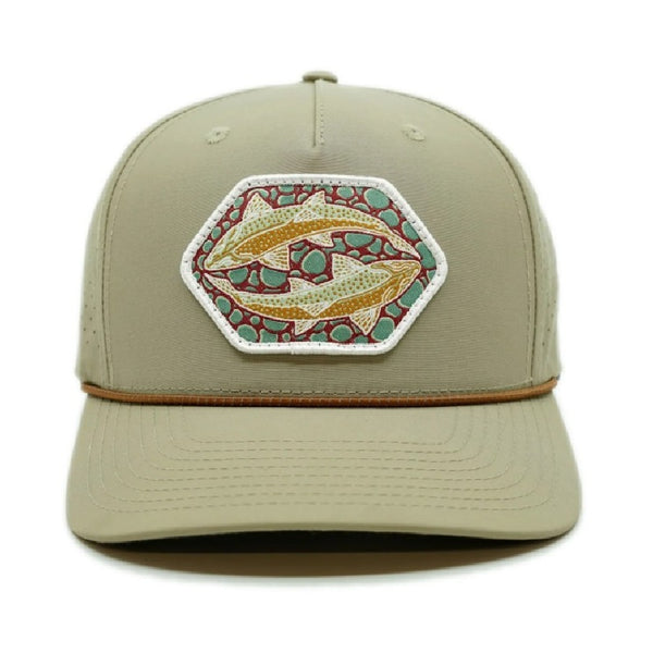 Casey Underwood gin clear performance trucker hat on a white background.