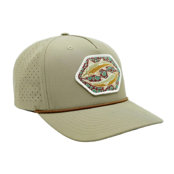 Casey Underwood gin clear performance trucker hat on a white background.