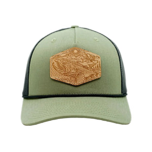 Casey Underwood out west trucker hat on a white background.