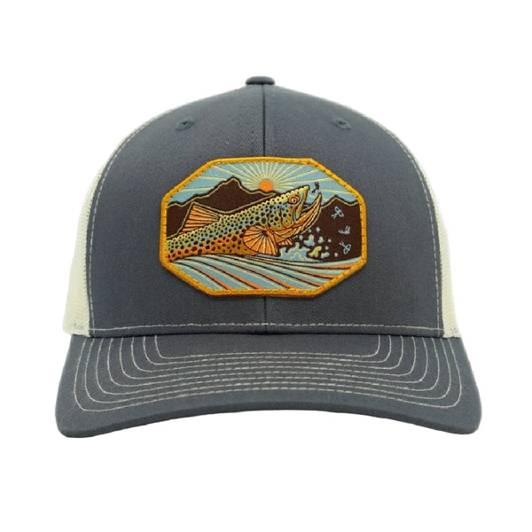 Casey Underwood ridge trucker hat on a white background.