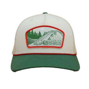 Casey Underwood riffle rider trucker hat on a white background.
