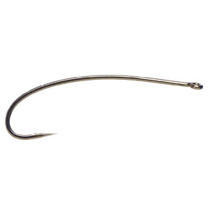 a single daiichi 1270 multi use curved hook on a white background