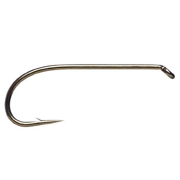 a single daiichi 1550 standard wet fly hook on a white background