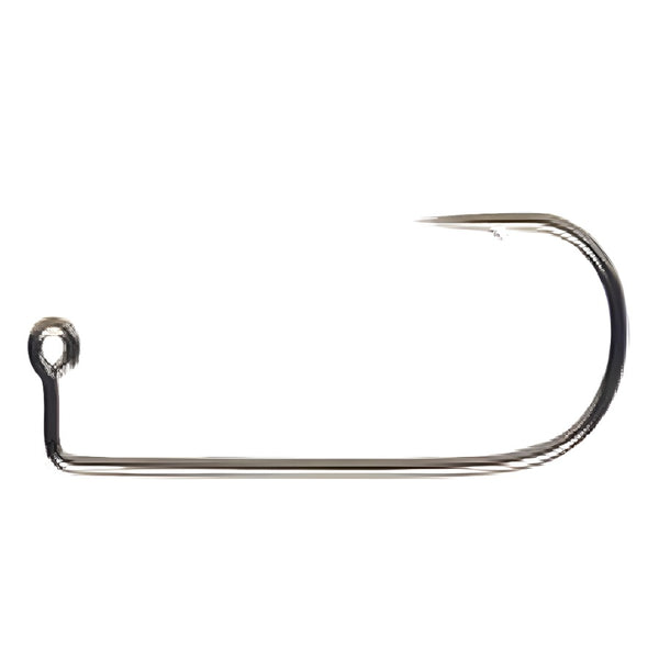 a single daiichi 4660 90 degree aberdeen jig hook on a white background