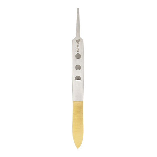 Straight tip Dr. Slick Bishop Tweezers for fly tying on a white background. 