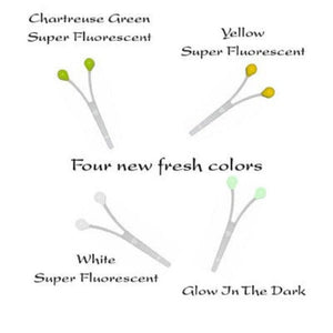 Illustration of Easy Shrimp Eyes for fly tying in various colors on a white background.