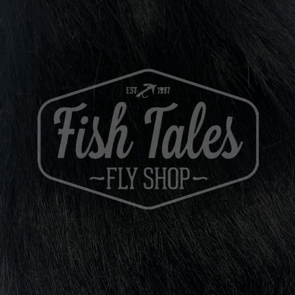 close up view of fish tales craft fur for fly tying black