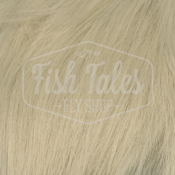 close up view of fish tales craft fur for fly tying cream