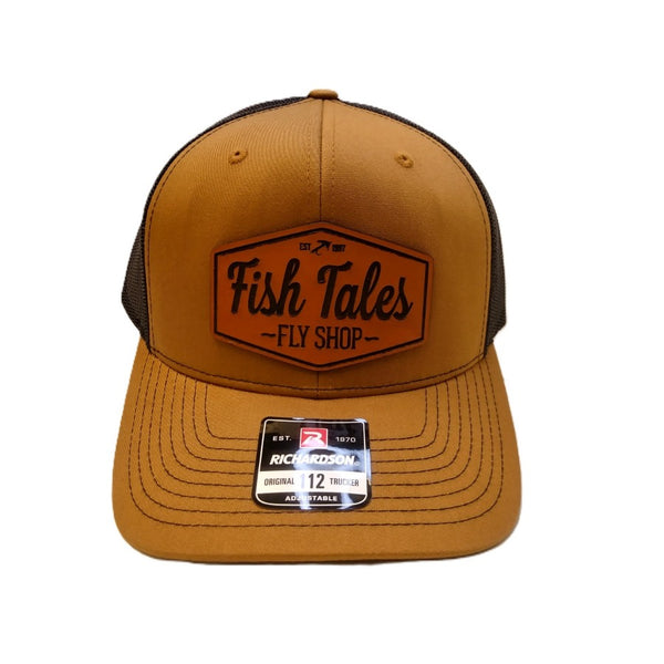 Fish Tales Leather Patch Trucker Hat