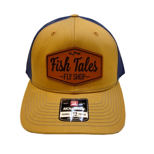 Fish Tales Leather Patch Trucker Hat