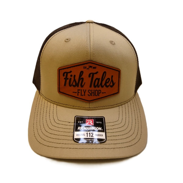 Fish Tales Leather Patch Trucker Hat