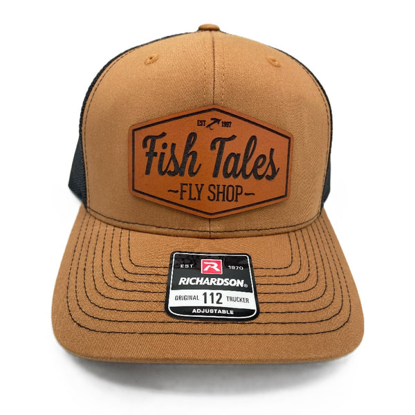 Fish Tales Leather Patch Trucker Hat