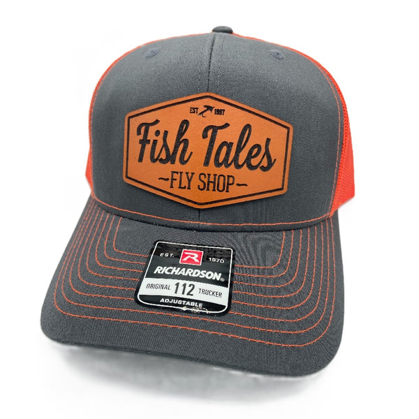 Fish Tales Leather Patch Trucker Hat