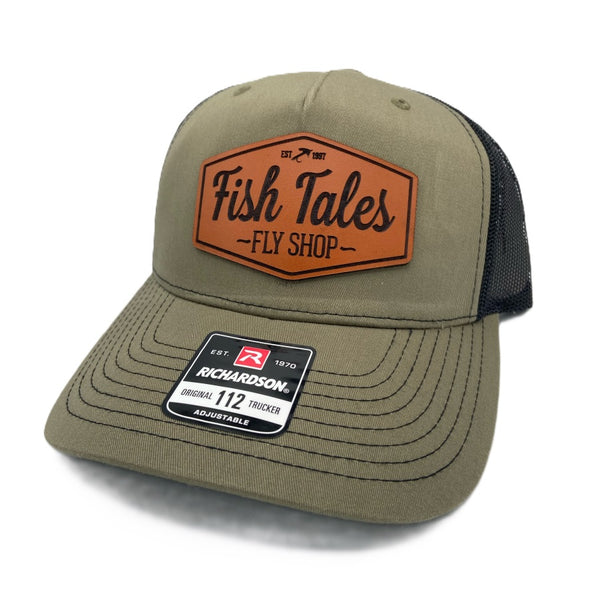 Fish Tales Leather Patch Trucker Hat