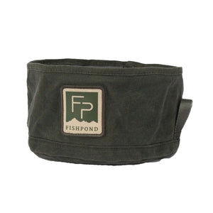 Duskwood Fishpond Bow Wow Travel Water Bowl on a white background.