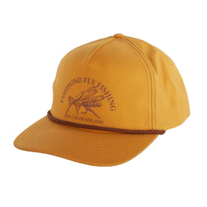 A honey yellow Fishpond Henry's Fork Hat with a brown rope front and fly logo, set against a plain white background.