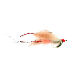 side view of the fulling mill flies avalon shrimp fly for bonefish and permit on a white background