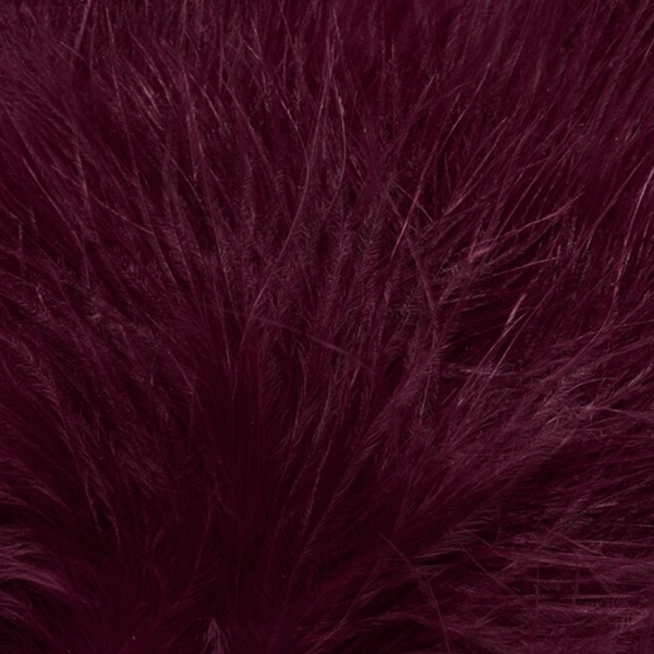 Claret color Fulling Mill Mini Marabou feathers for fly tying, shown close up.