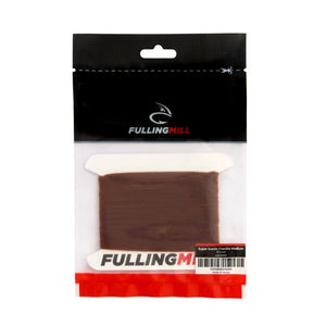 A package of brown color Fulling Mill Super Suede Chenille fly tying material in the medium size, on a white background.