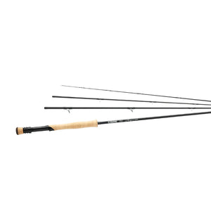 G. Loomis Asquith Saltwater Fly Fishing Rod showing all four sections fanned out on a white background. 